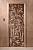 Дверь "Бамбук и бабочки" (бронза матовое) 190х70, 8 мм, 3 петли, коробка ольха